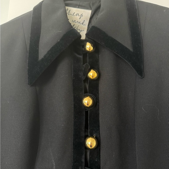 Moschino Cheap and Chic Fabulous Vintage blazer, wool and velvet, gold buttons M - Picture 6 of 16